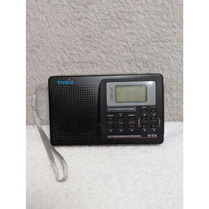 TIVDIO Black Portable FM WM SW DSP Receiver Stereo Radio V-111 Works Great